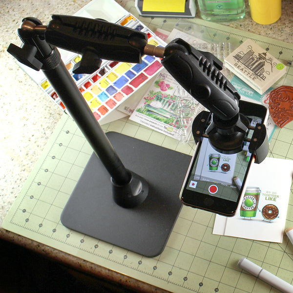 Arkon Pro Phone Stand for Live Streaming Baking Crafting Stamping and Art or Tutorial Videos